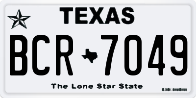TX license plate BCR7049