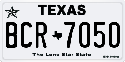 TX license plate BCR7050