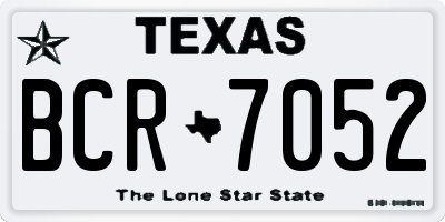 TX license plate BCR7052