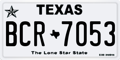 TX license plate BCR7053