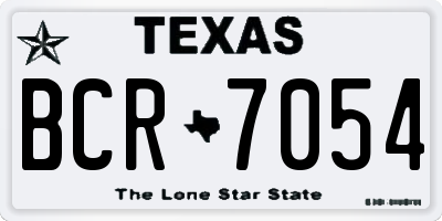TX license plate BCR7054
