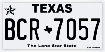 TX license plate BCR7057