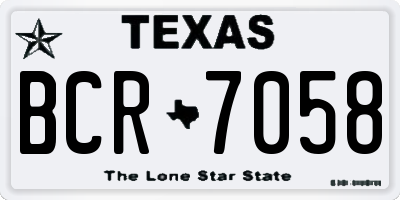 TX license plate BCR7058