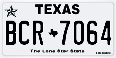 TX license plate BCR7064