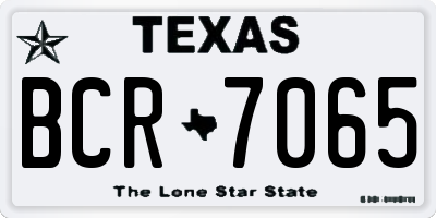 TX license plate BCR7065