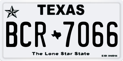 TX license plate BCR7066