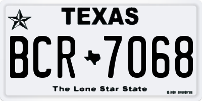 TX license plate BCR7068
