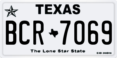 TX license plate BCR7069