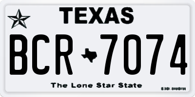 TX license plate BCR7074