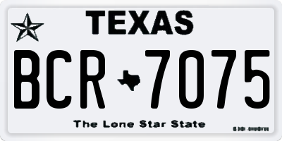 TX license plate BCR7075