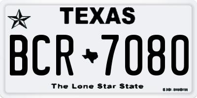 TX license plate BCR7080