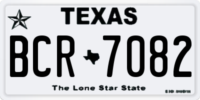 TX license plate BCR7082
