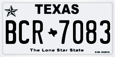 TX license plate BCR7083