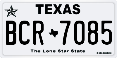 TX license plate BCR7085