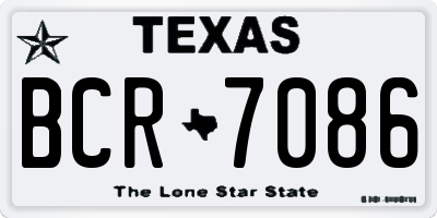 TX license plate BCR7086