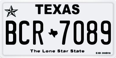 TX license plate BCR7089