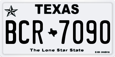 TX license plate BCR7090