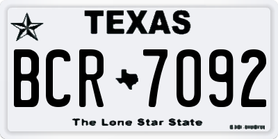 TX license plate BCR7092