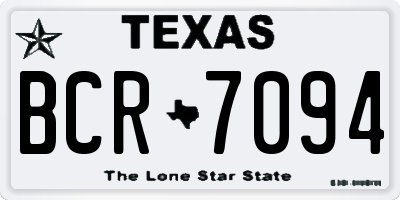 TX license plate BCR7094