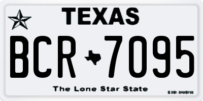 TX license plate BCR7095