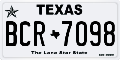 TX license plate BCR7098