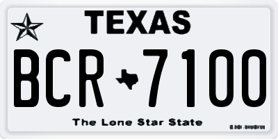 TX license plate BCR7100