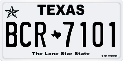 TX license plate BCR7101