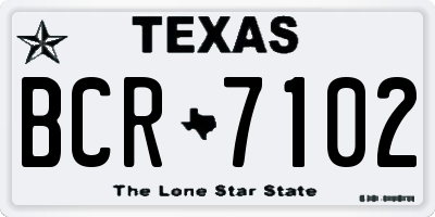 TX license plate BCR7102