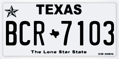 TX license plate BCR7103