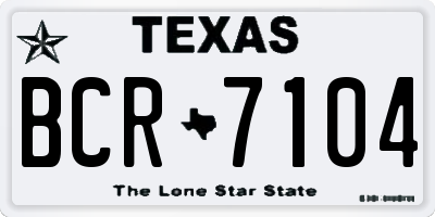 TX license plate BCR7104