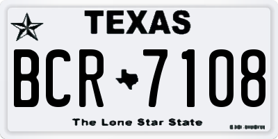 TX license plate BCR7108