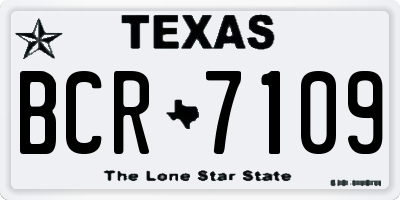 TX license plate BCR7109