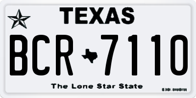 TX license plate BCR7110