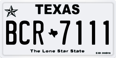 TX license plate BCR7111