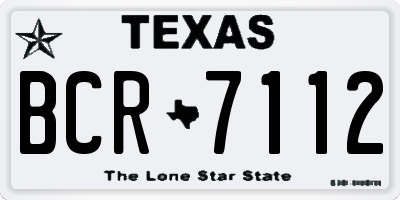 TX license plate BCR7112
