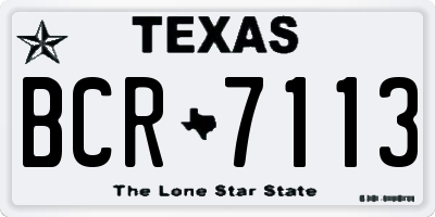 TX license plate BCR7113