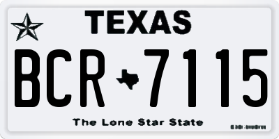 TX license plate BCR7115