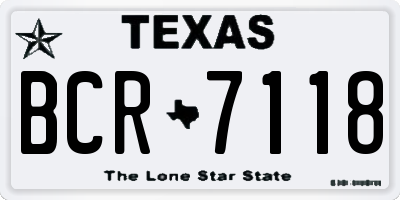 TX license plate BCR7118