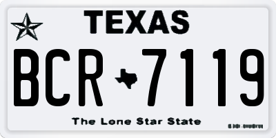 TX license plate BCR7119