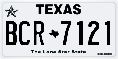 TX license plate BCR7121