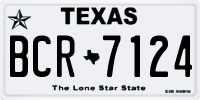 TX license plate BCR7124