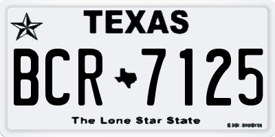 TX license plate BCR7125
