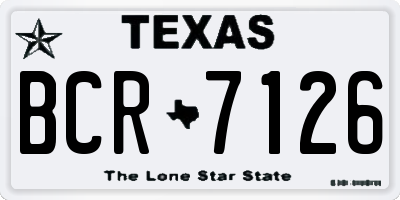 TX license plate BCR7126
