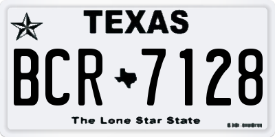 TX license plate BCR7128