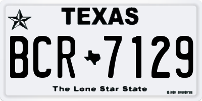 TX license plate BCR7129