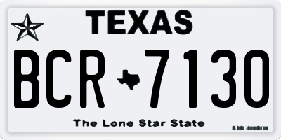 TX license plate BCR7130