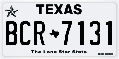 TX license plate BCR7131