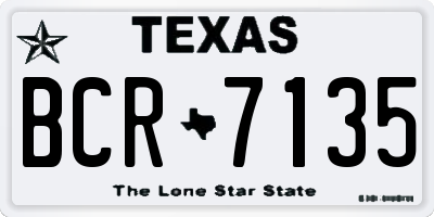 TX license plate BCR7135
