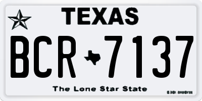 TX license plate BCR7137