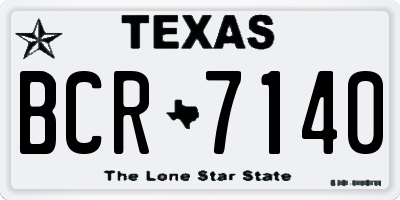 TX license plate BCR7140